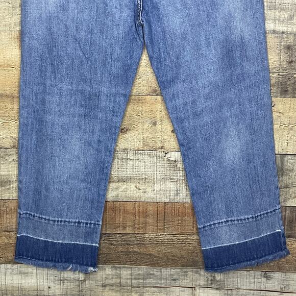 MaxMara Weekend Cropped Boyfriend Jeans Distressed Raw Hem Blue Size W29 8 - Picture 9 of 11
